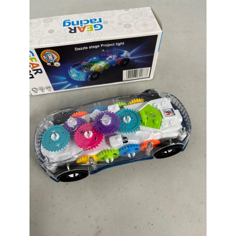 Gear Racing HZ265‎ Transparent Toy Car with Moving Gears and 3D Projector Lights